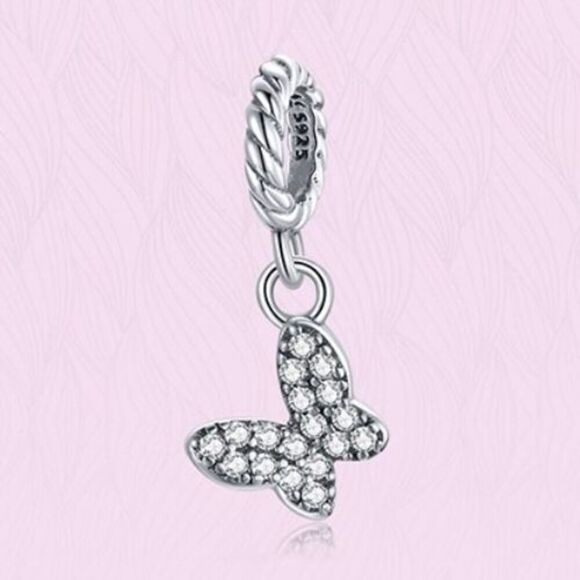 Sterling Silver Butterfly Charm Mini DIY Bracelet Bead Fits Pandora - Picture 16 of 16
